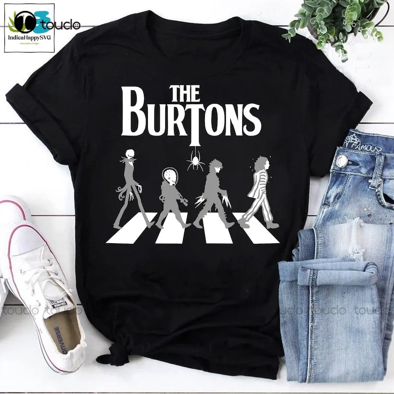 Beetlejuice Walking Abbey Road T-Shirt Vintage, Camicia Di Halloween In Cotone Outdoor Simple Vintage Casual Tee Shirts Xs-5Xl