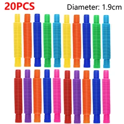 Colorful Telescopic Sensory Pop Tubes for Stress Relief and Fun (20PCS 1.9CM)