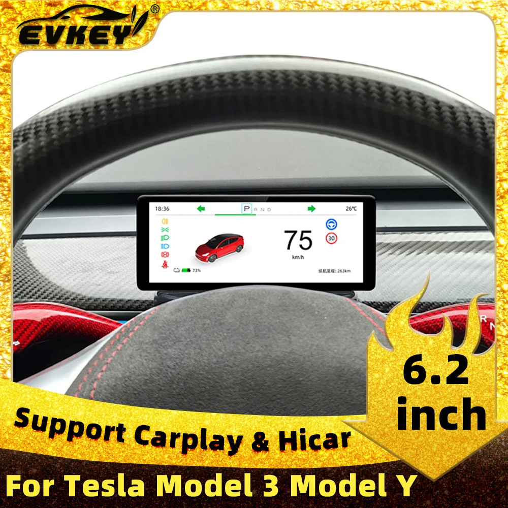 

EVKEY 2024 для Tesla Aaccessories 6,2 дюймов HUD модель 3 Y цифровой приборной панели дисплей с OTA для Tesla HUD аксессуары