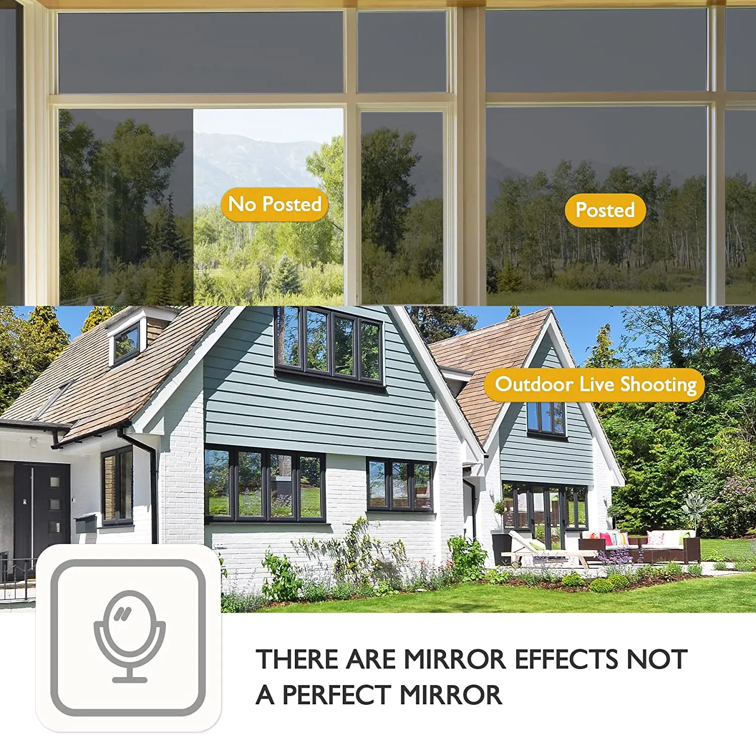 Window Film Privacy One Way Mirror Vinyl Glass Film Reflective Window Cling Heat Control Anti-UV Self-Adhesive for Home Office