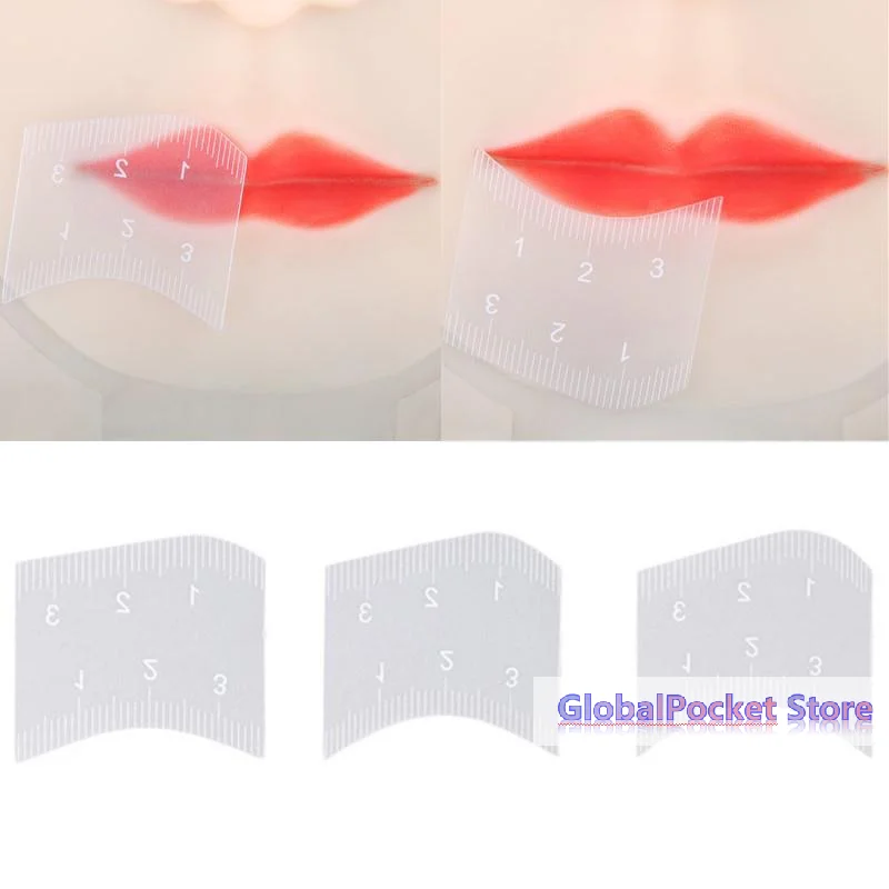 Set di 3 Righelli per Mappatura Labbra, Strumento per Modellare le Labbra in 1 Minuto, Stencil per Microblading e Trucco Permanente - immagine 2