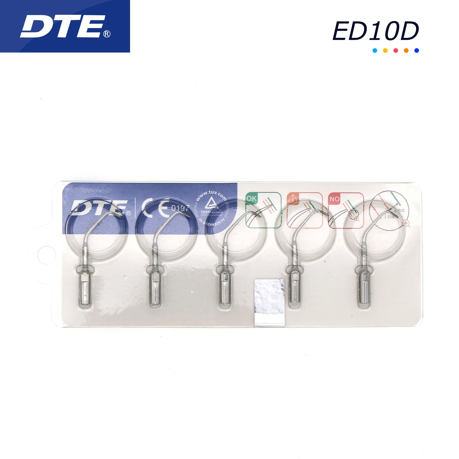 

Woodpecker DTE Dental Ultrasonic Scaler Diamond-coated Tip Endo Cavity Perio Fit SATELEC ACTEON NSK ED10D