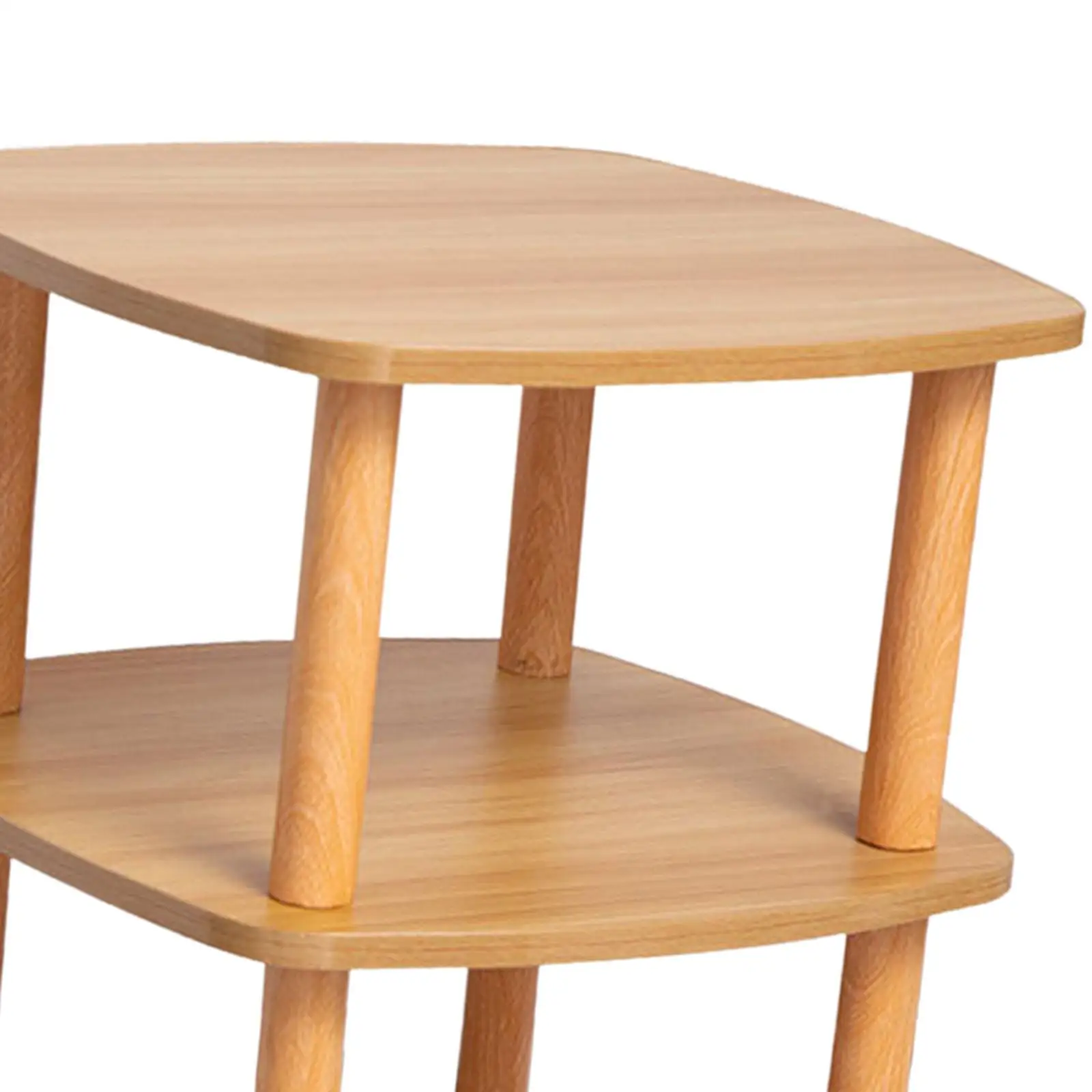 DUMOS Tavolino Comodino 3 Ripiani – Set 2 Pezzi – Marrone Rustico – Piedini Regolabili – Per Soggiorno, Camera Da Letto, Piccoli Spazi - 2