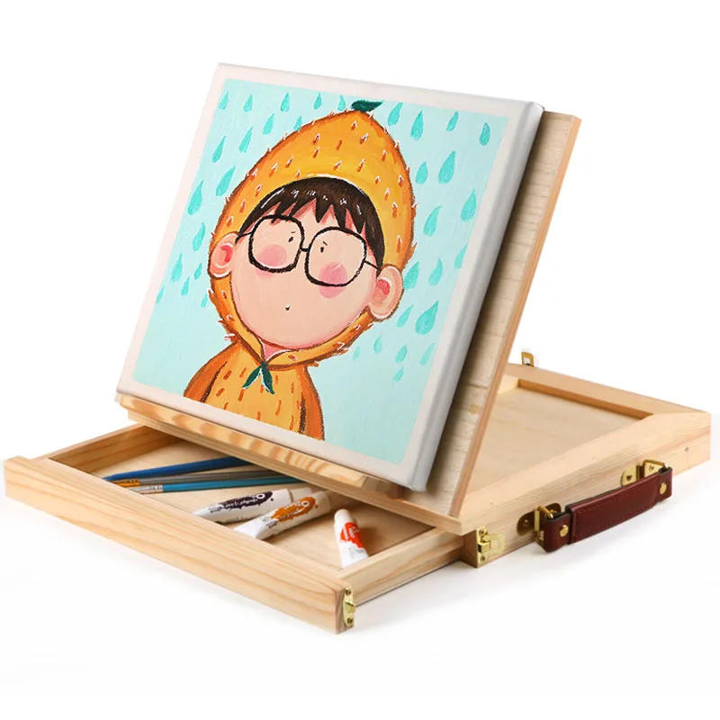 Wooden Table Easels For Painting Artist Kids Sketch Drawer Box Portable  Desktop Laptop Accessories Suitcase Paint Art Supplies - AliExpress