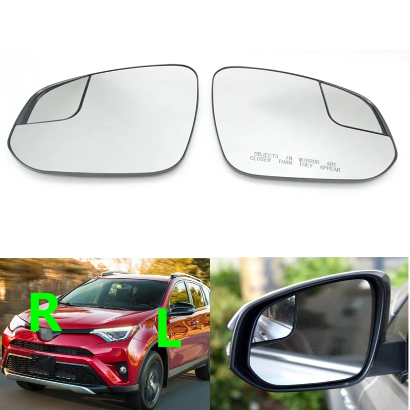 BioNyt Spiegelglas Ersatz für Toyota Rav4 II 2000-2005, Asphärisch Außenspiegel Rückspiegel Beheizte Spiegel mit Trägerplatte, Auto Zubehör,Left
