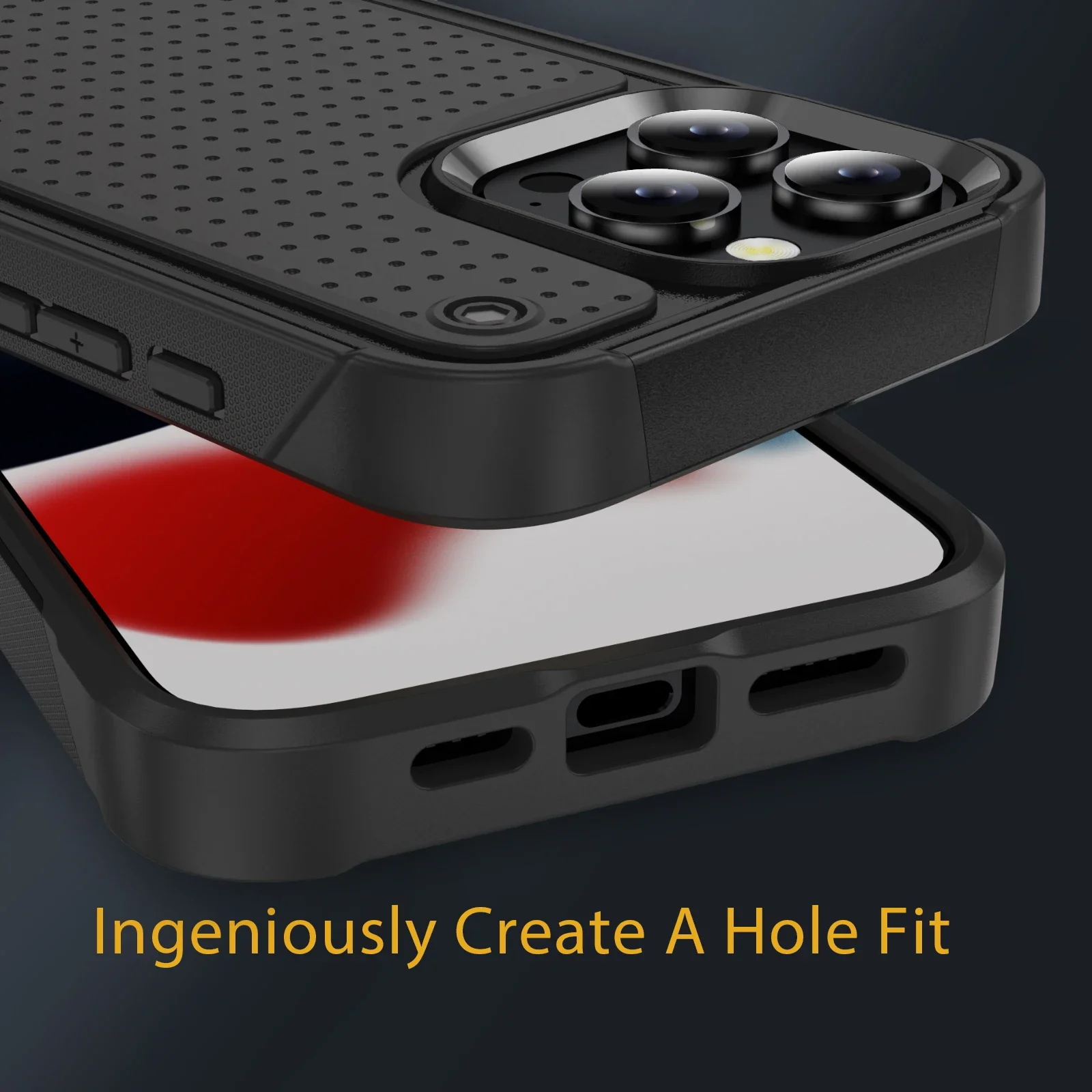 Hybrid Rugged Armor Shockproof Phone Case with Hard Plastic Frame and TPU Back Cover