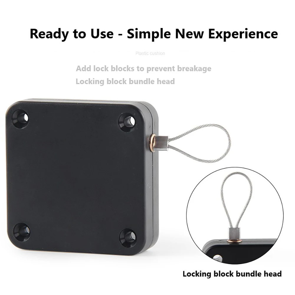 Black White Door Closer Automatic Sensor Bold Drawstring Shutdown Device Non Punching Telescopic Sliding Door Close Device