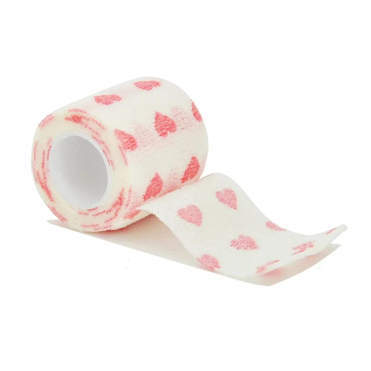 White love heart Printed Self Adhesive Elastic Bandage 4.8m Sports Wrap Tape for Finger Joint Knee