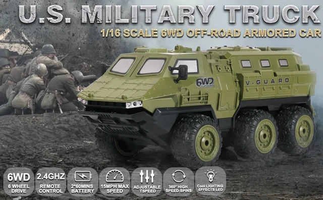 Remote Control Car 1/16 6WD Military RC Truck High Speed RC