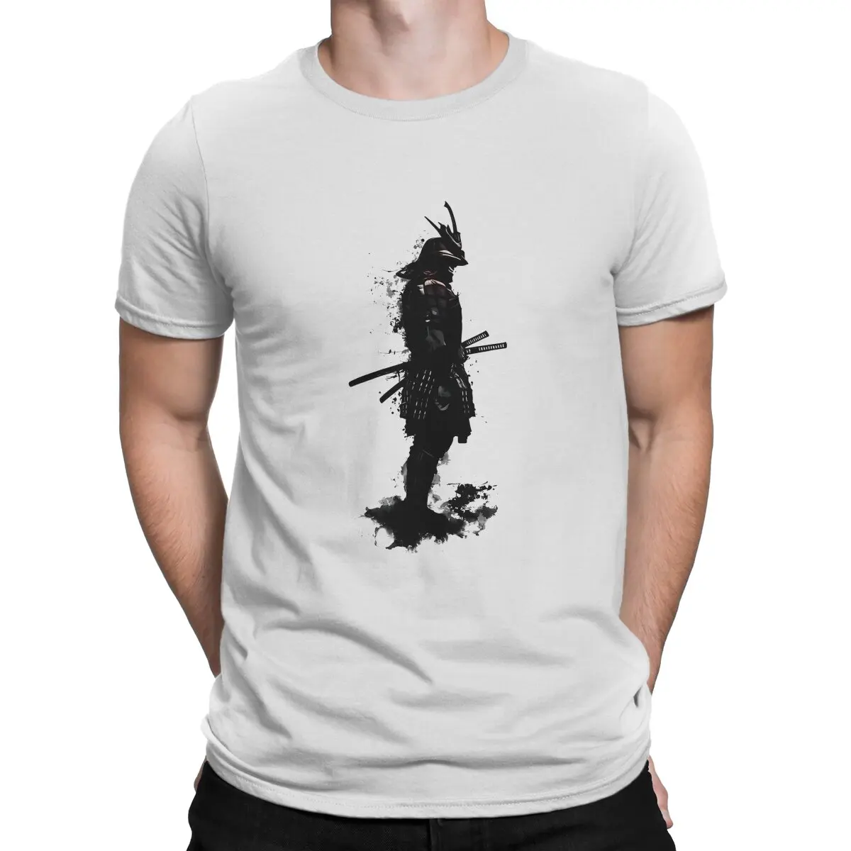 

Мужская футболка с рисунком воина S-Samurai Champloo, аниме хлопковая одежда, Юмористические футболки с коротким рукавом и круглым вырезом, футболки