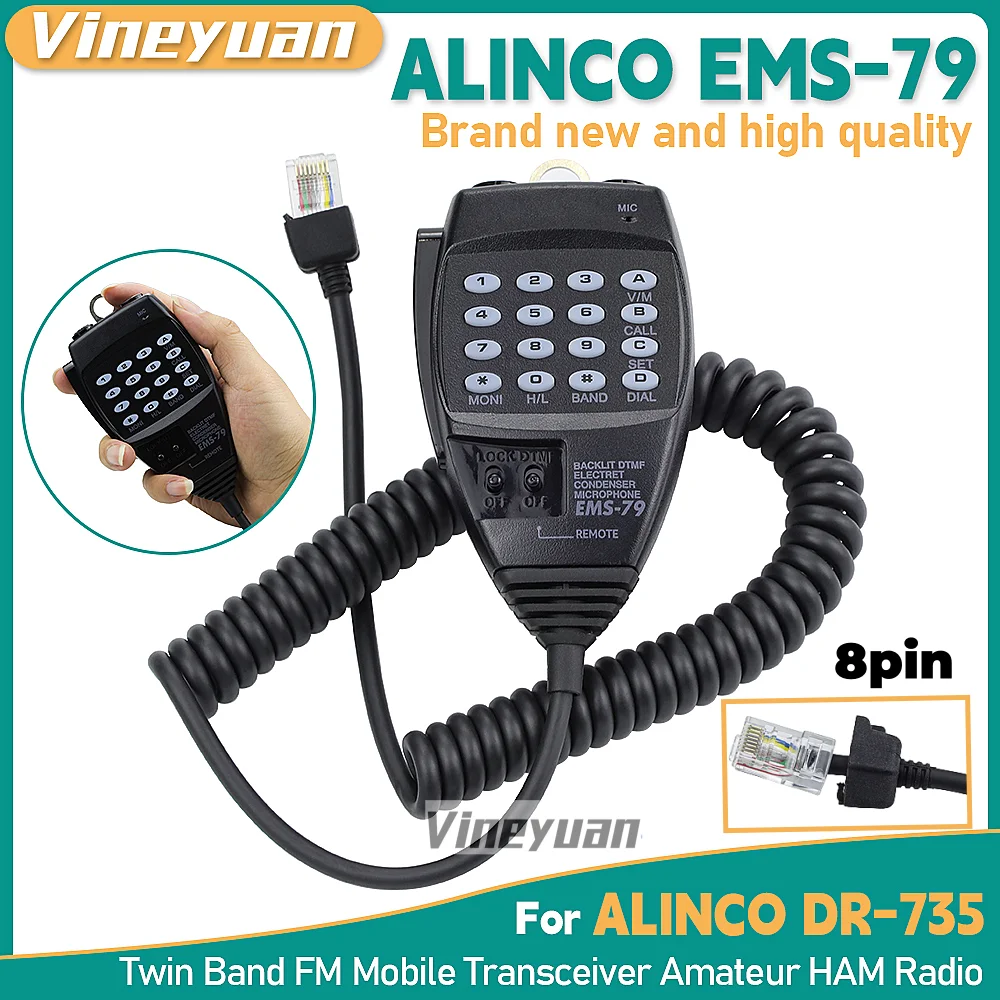 

Высококачественный EMS-79 8Pin микрофон с подсветкой для ALINCO DR-735 DR-735R двухдиапазонный FM Мобильный трансивер любительский радиоприемник
