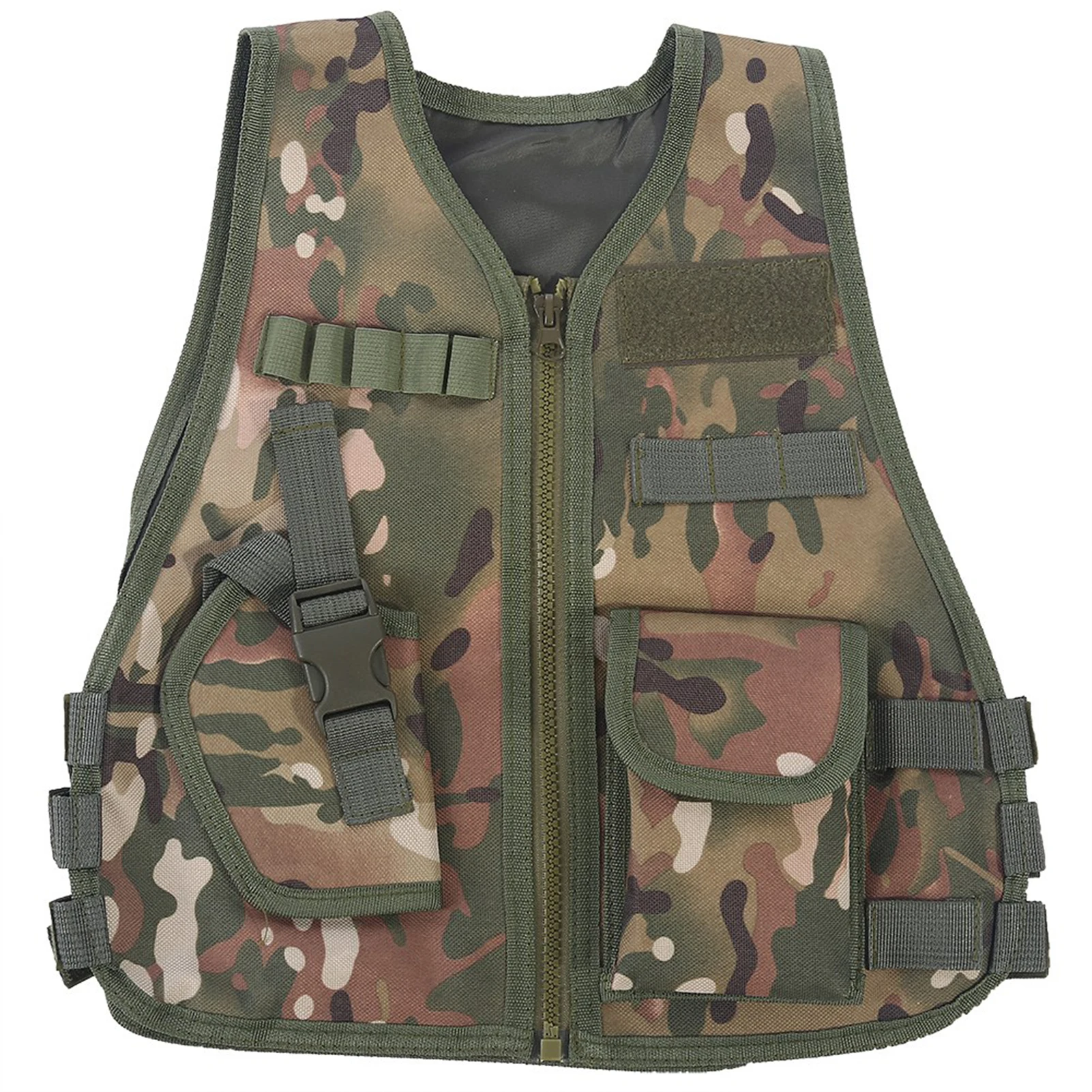Children Camouflage Vest Kid Adjustable Vest Children Vest with Multi Pocket for Outdoor Hunting Game