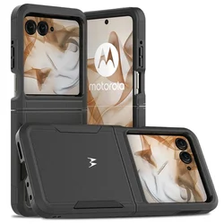 Ultimate Rugged Armor Shockproof Phone Case - Durable PC+TPU Protection Cover for Motorola Razr 70 (Black)