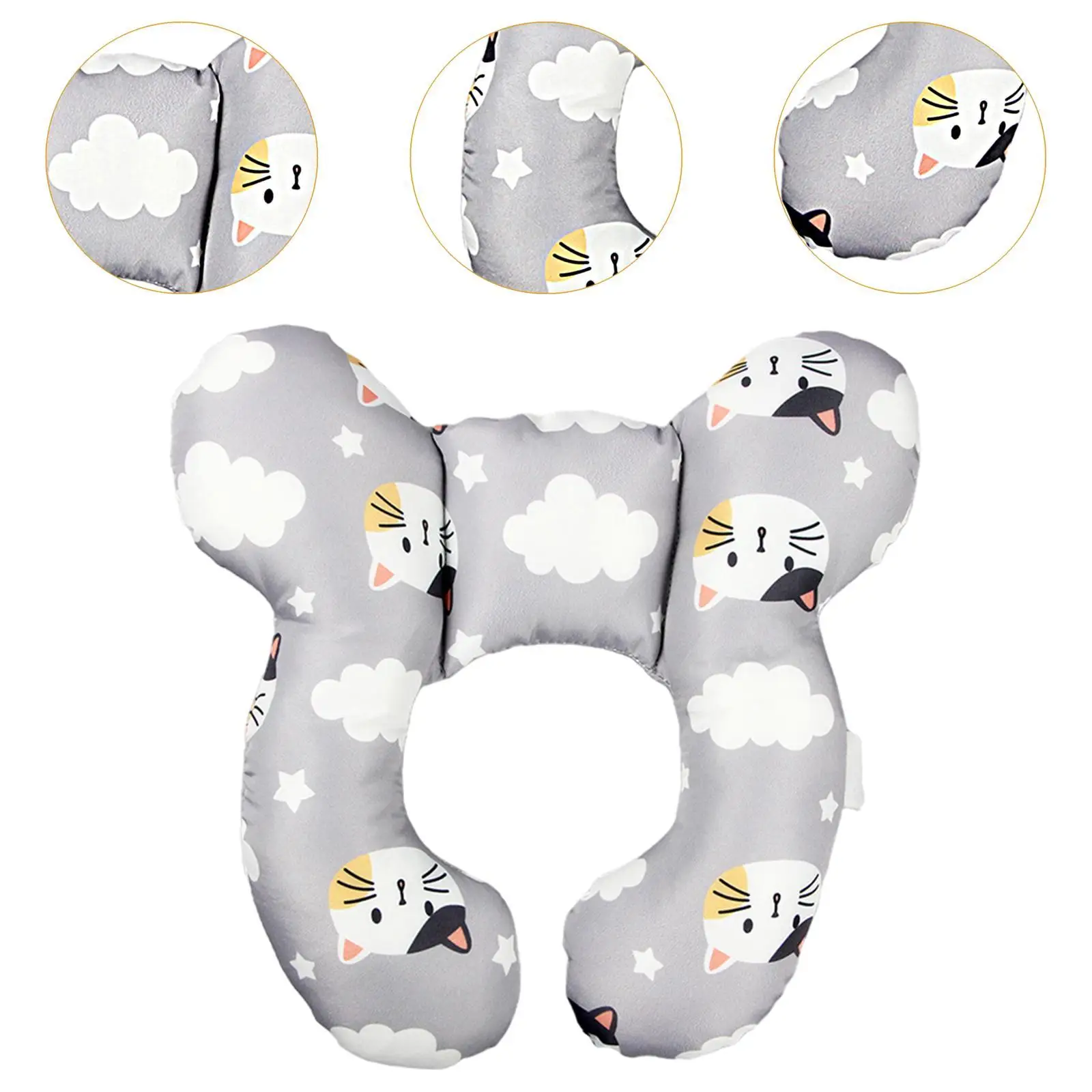 Baby Neck Pillow Ergonomic Headrest Soft Head and Neck Support Pillow for Pushchair Travel Car Seat Stroller 0-2 Years Old Baby