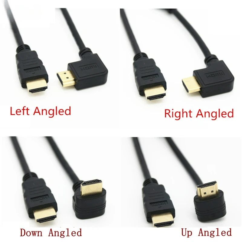 HDMI Cable HD Male To HDMI-compatible A Male 90 Degree Extension 1.4v Angle 50CM 1.5M