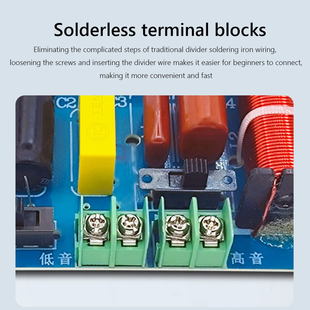 250W 2-Way Frequency Divider Adjustable Frequency Point DIY Speaker Filter Circuit Home Theater Audio Modification