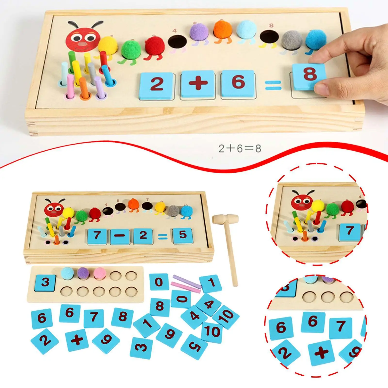 Educational Math Manipulatives Counting Toy for 3+ Year Old Wooden Develop Educational Math Manipulatives Counting Toy for 3+ Year Old Wooden Develop
