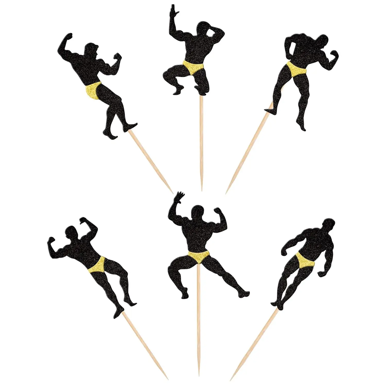 12pcs Bachelorette Party Cupcake Toppers Male Dancers Strippers Dessert Cupcake Picks Hen Night Party Cake Decoration Supplies