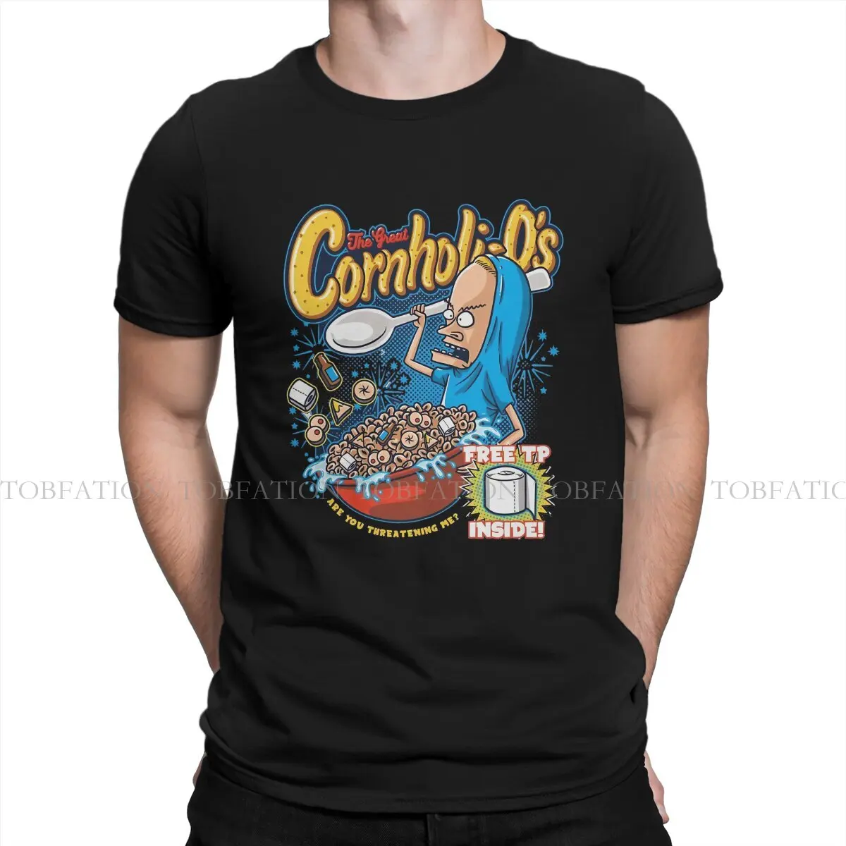 Мужская хлопковая футболка I Am Cornholio I Need TP Cartoon Beavis и Butthead, модная футболка с круглым вырезом, одежда в стиле Харадзюку