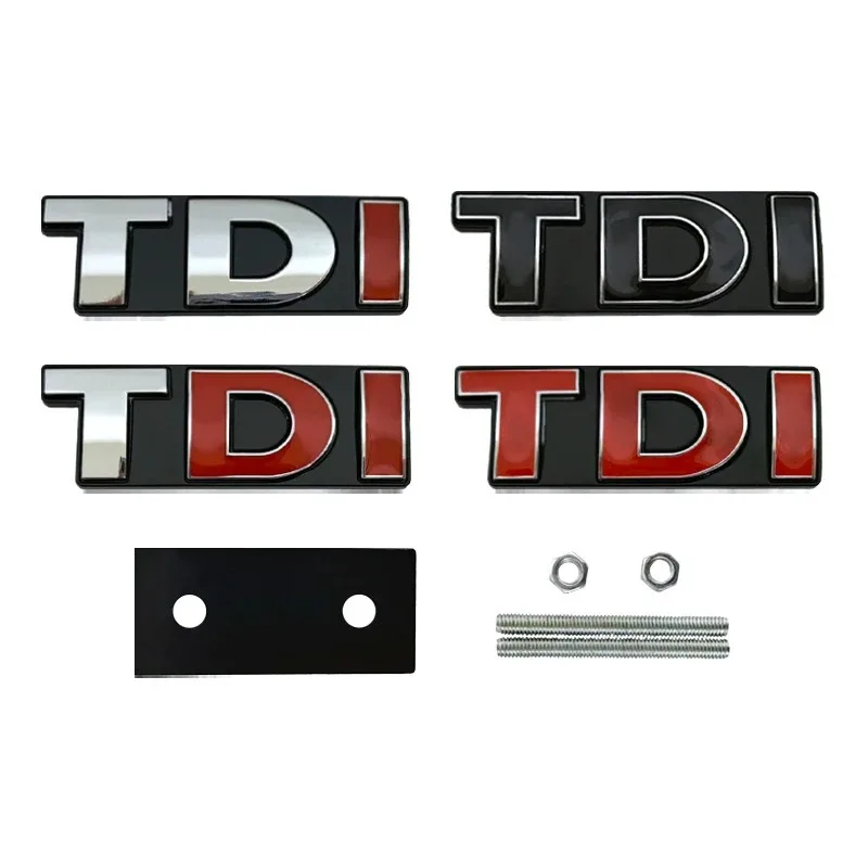 Car Badge Sticker Car 3D Sticker TDI Emblem Front Grille Sticker Fender Tail Metal Side Badge Decor For VW Polo Golf Jetta Passat MK4 MK5 MK6
