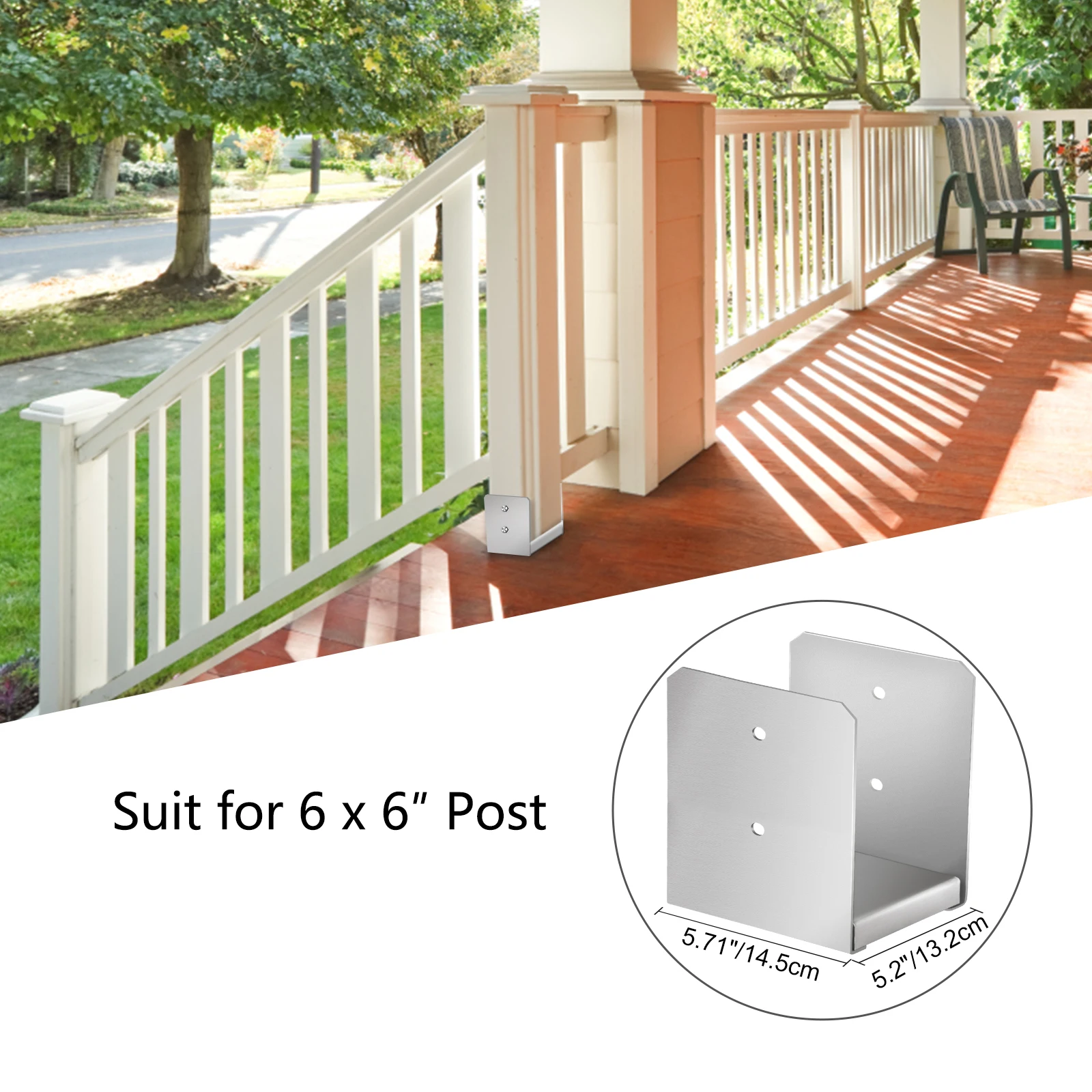 VEVOR Standoff Post Base For 6x6" 8x8" Post W/ Bolt Adjustable Stainless Steel Deck Porch Support Wood Fence Anchor Bracket
