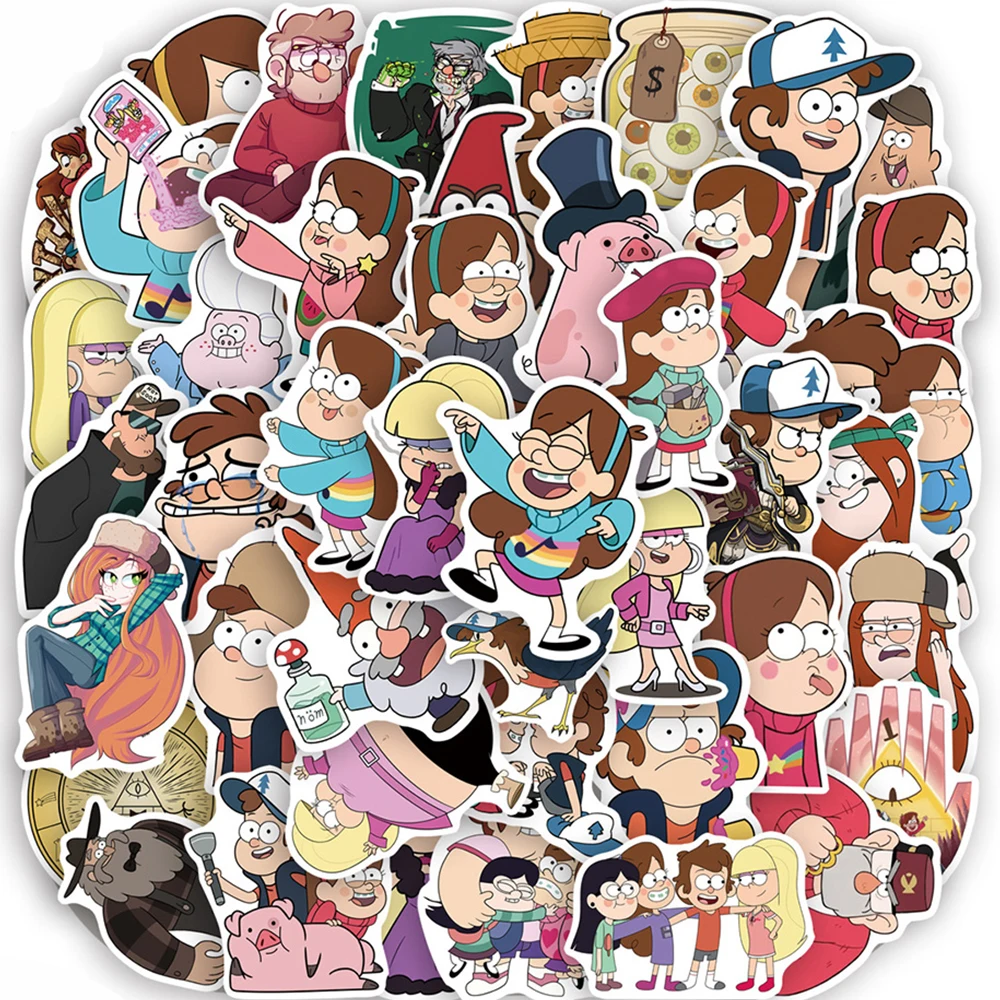 

10/30/50pcs Disney Cartoon Gravity Falls Stickers for Kids DIY Skateboard Laptop Luggage Waterproof Anime Sticker PVC Decals Toy
