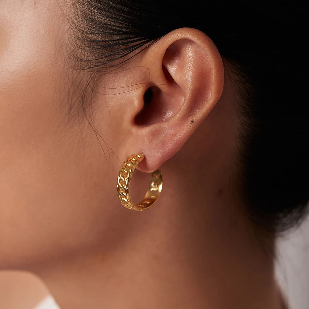 Orecchini Giovanni Raspini Cerchio Catena Medi Dorati 12355 - Foto 3