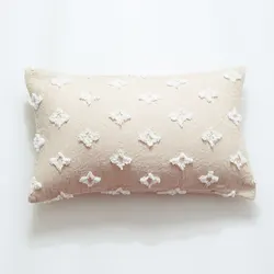Elegant Cotton Linen Throw Pillow Cover with Soft Zipper - Decorative Cushion for Living Room, 30x50 cm (Beige)