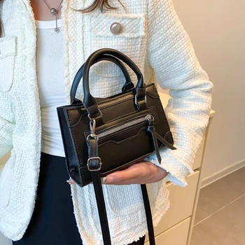 Borsa a tracolla per donna borsa a tracolla stile occidentale Casual di nuova moda borsa quadrata piccola Messenger con trama semplice 1