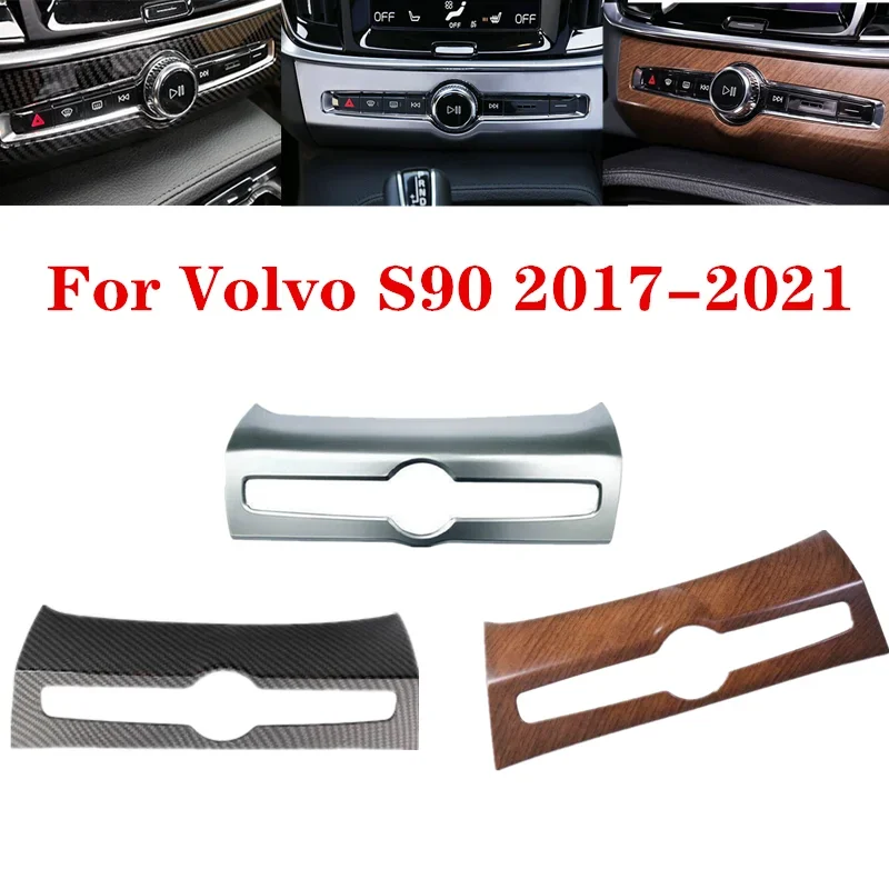 

Матовая серебристая отделка под дерево из углеродного АБС-пластика, автомобильная консоль, панель регулировки громкости для Volvo S90 2017 2018 2019 2020 2021