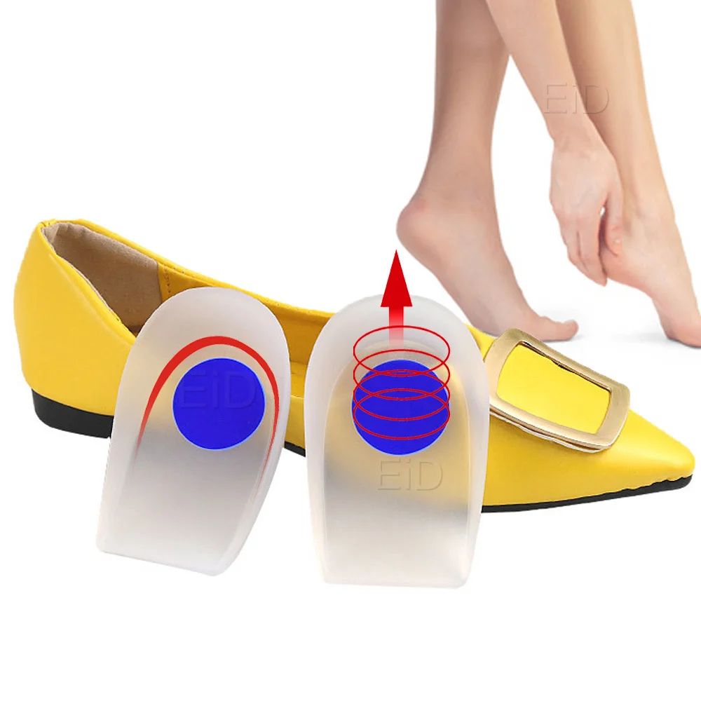 Silikon-Gel-Fersenpolster für Plantarfasziitis, Schmerzlinderung, Stoßdämpfung, Fußpflege, Einlegesohle, Höhenerhöhung, Kissen, Unisex – Detail 21