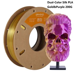 Dual/Tri-Color Silk PLA Filament - 200g High-Quality 3D Printer Material (Silk Gold Purple)