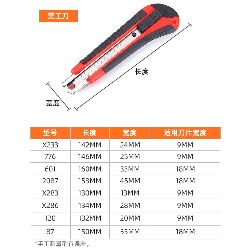산업용 다용도 칼, 고강도 종이 절단기, 공예용 칼, 대형 벽지 칼 (날 포함)
