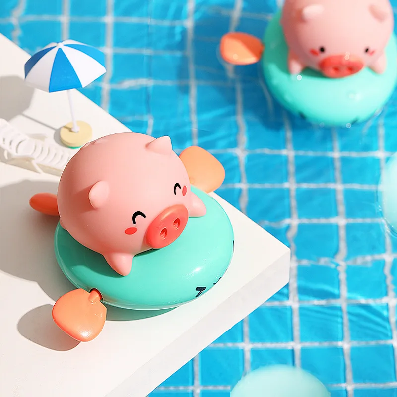 

Kids Shower Play Pigs Clockwork Pull Cute Water Cartoon Animal Fun Wind-up Floating Toy Toddler Bath Toys For Kids Bathtub Gifts