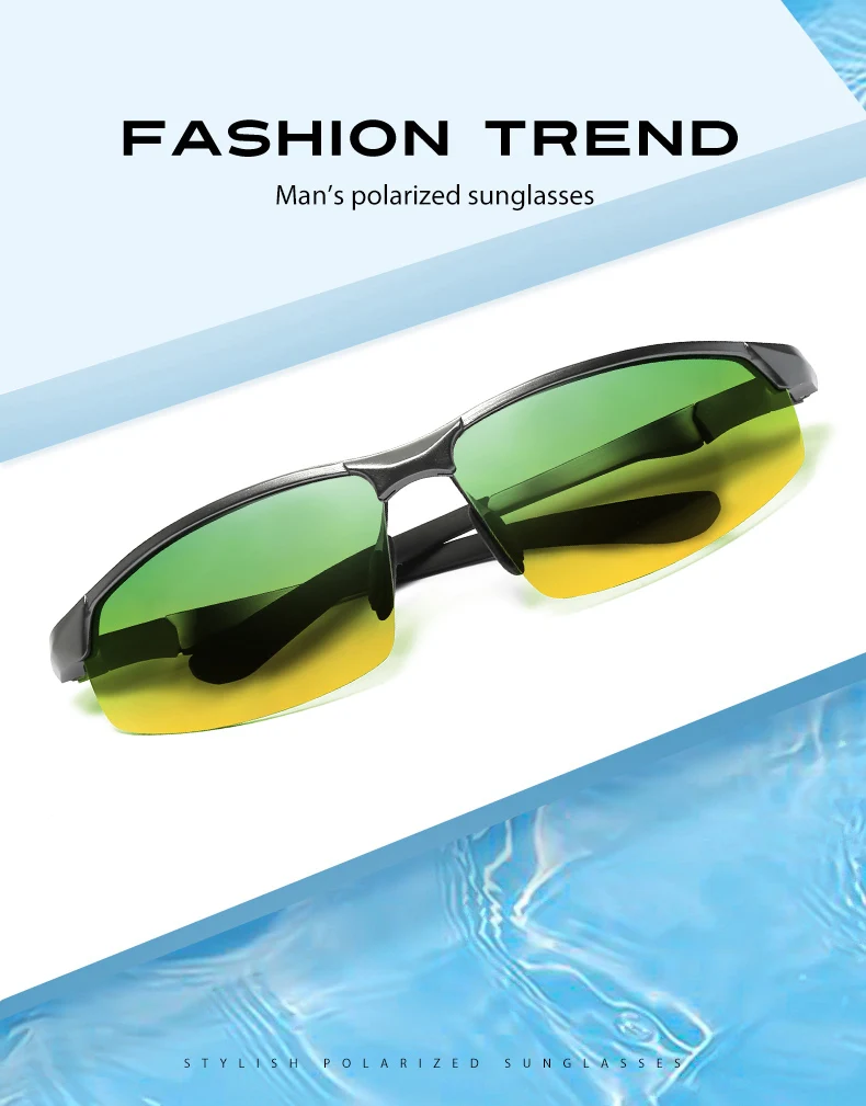 Top Aluminium Photochrome Sonnenbrille Mann Polarisierte Tag Nacht Fahren Anti-glare Gläser Männer Chameleon Brille Oculos de sol – Detail 3