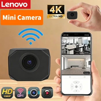 Lenovo 4K 1080P HD Mini WiFi Camera AP Hotspot Remote Monitor Portable Small Camcorder Home Security Surveillance Smart Camera 1