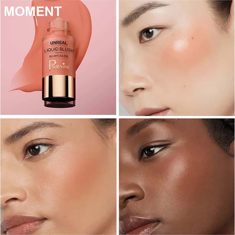 PAGE VINE Liquid Blush Eyeshadow Contour Hydrating Brightening Women's Face Rouge Water Cream Plumper Blusher Makeup Cosmetics 4