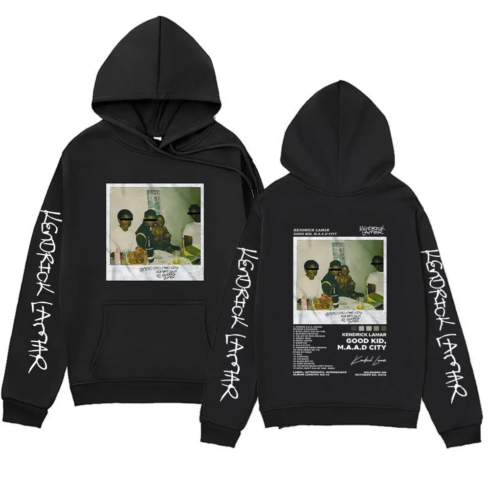 

Hot Rapper Kendrick Lamar Good Kid Music Album Hoodies Men Women Hip Hop Rap Style Sweatshirts Male Vintage Oversized Streetwear