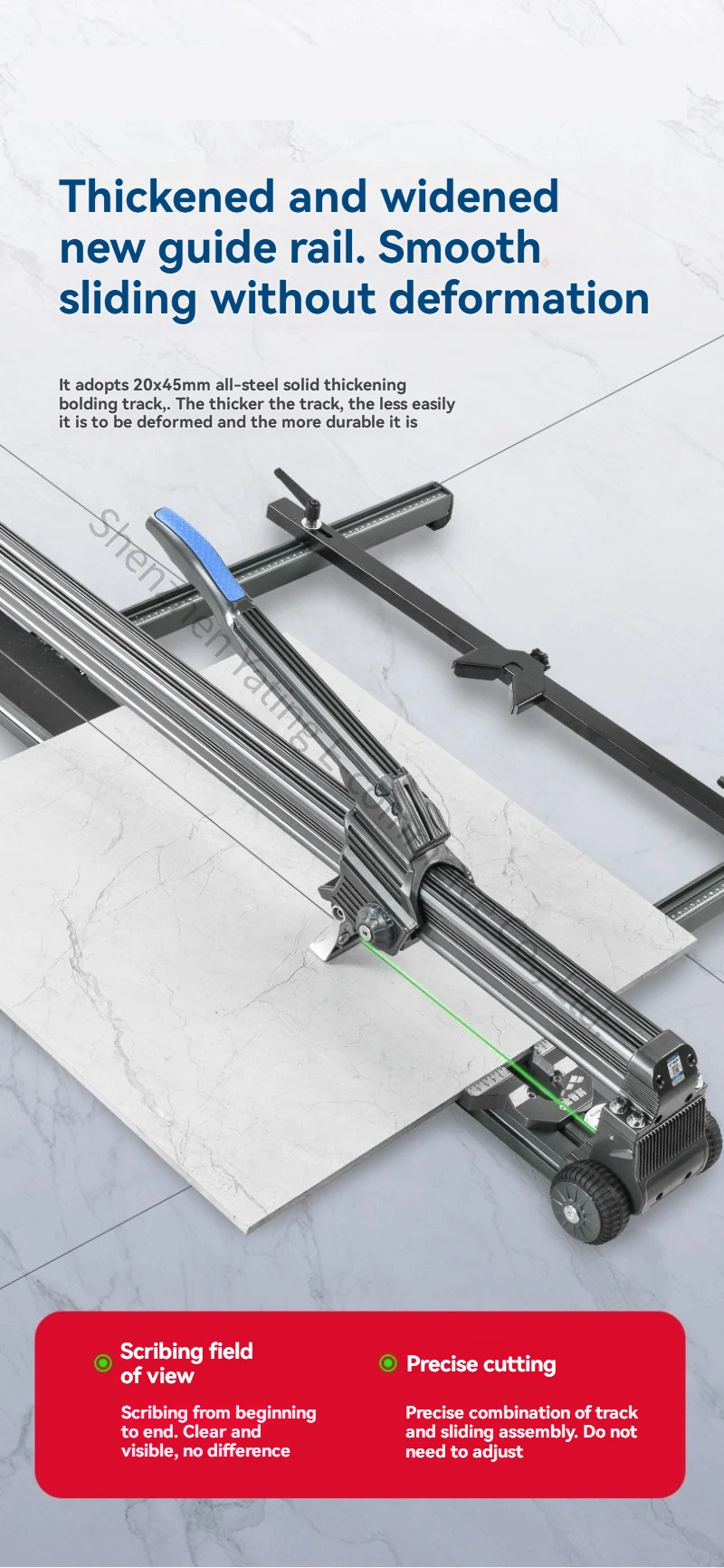 New BM-980T Ceramic Tile Rock Slab Pusher, Handheld Push-pull Scraper, Cutting C