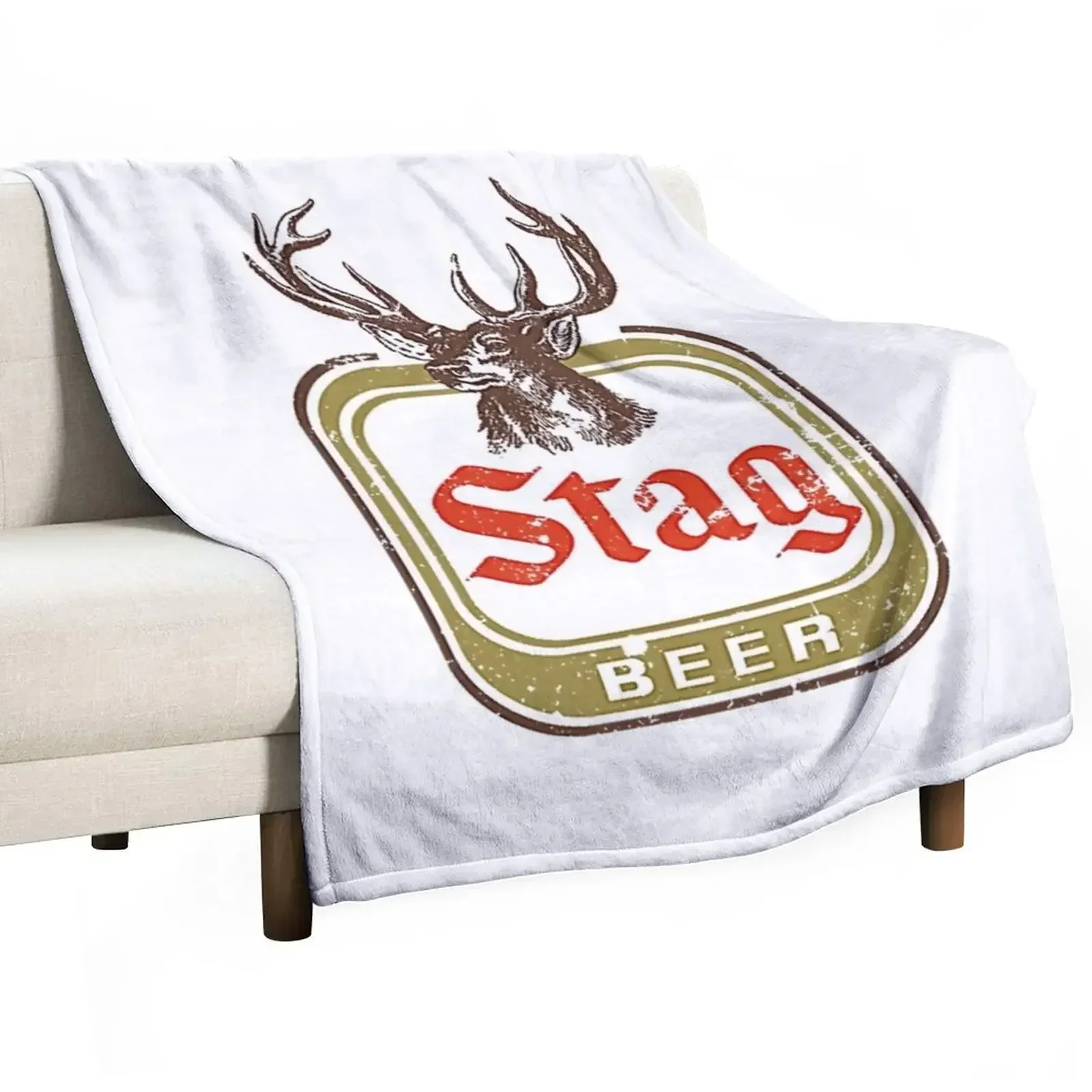 

Stag Beer T-Shirt Throw Blanket Weighted Stuffeds Blankets