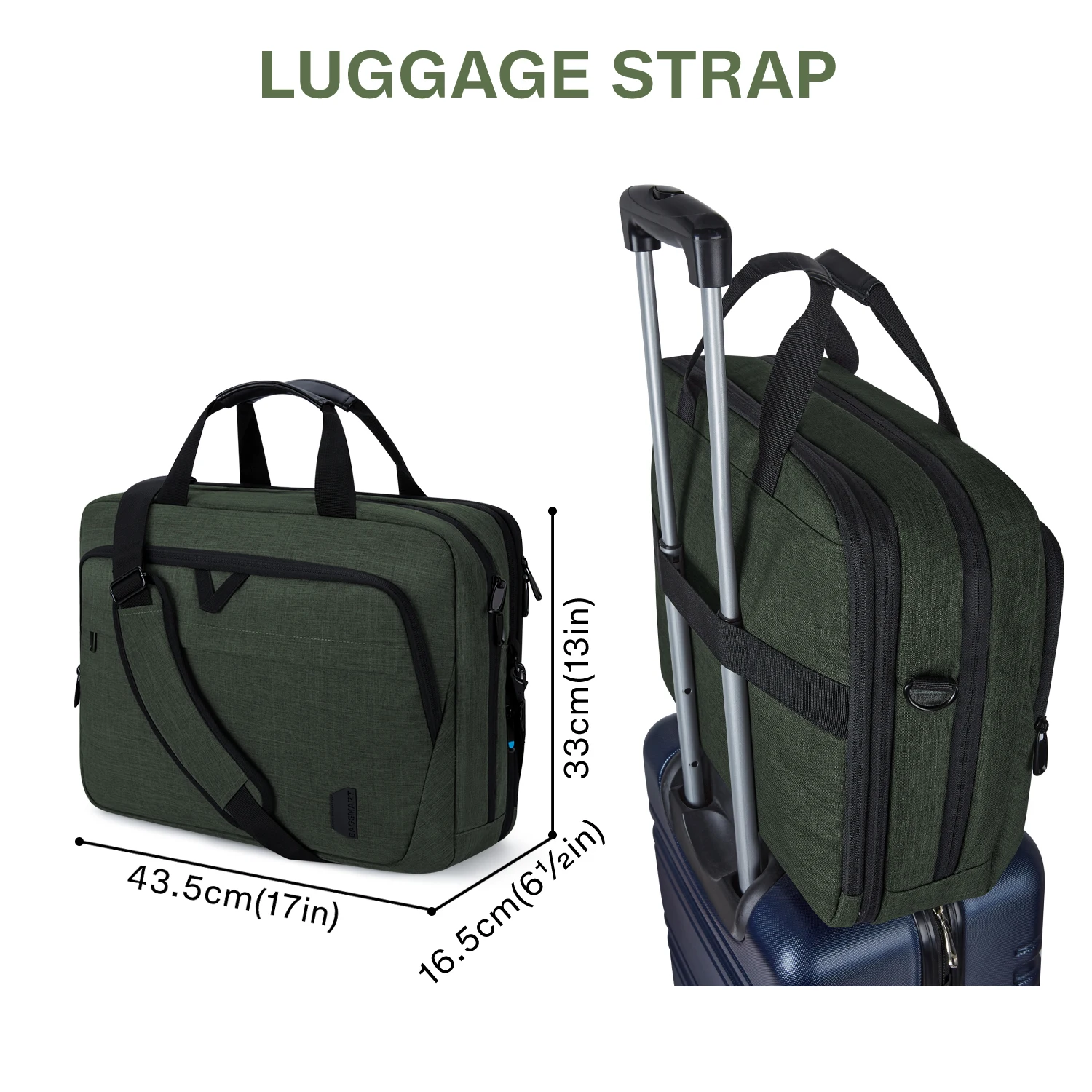 Grande Expansível 17.3 Polegada Bolsa para Portátil Case Bagsmart Computador à Prova Impermeável Água Bolsa de Ombro Notebook Luva Bolsa Antiroubo Maleta - Imagem 3
