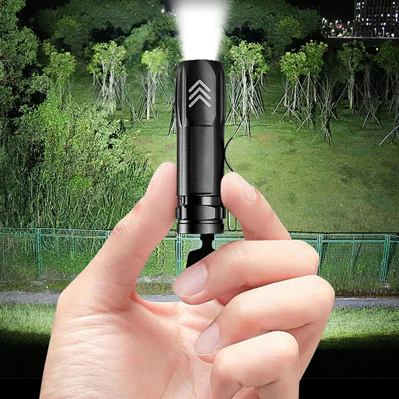 

Mini Led Flashlight Strong Light Torch Lantern USB Rechargeable Clip Pocket Hunting Lamp Outdoor Waterproof Small Flash Light