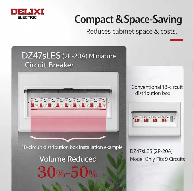 DELIXI Leakage Protection Switch DZ47SLES, Household Small Air Switch with Leakage Protector 1P+N 2P - Image 4