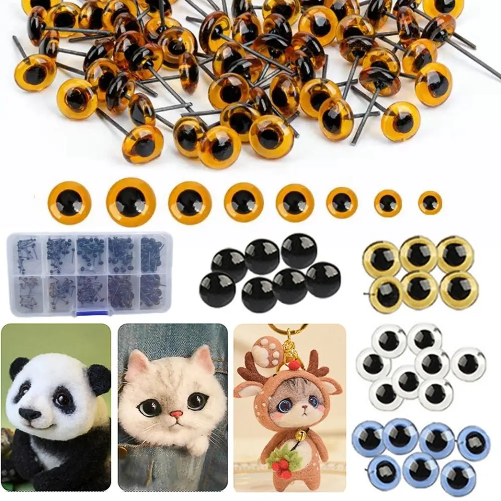 100PCS Creative 3-12mm Dolls Glass Eyes Glass Needle Felting Eyes Accessories DIY Safety Eye Cartoon Dolls