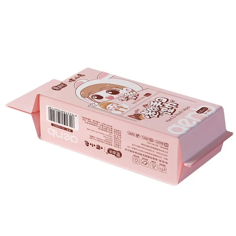 64pcs Hand and Mouth Wipes Mini Packed 8pcs/pack