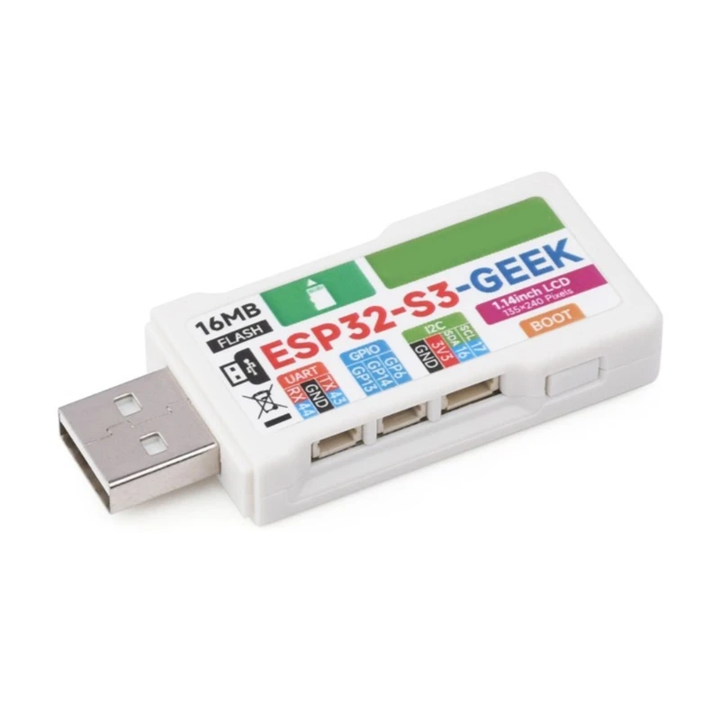 

Плата для разработки чипов контроллеров ESP32GEEK ESP32-S3R2 1,14 дюйма, 65 тыс. цветной ЖК-дисплей