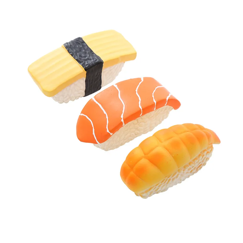 Sushi Shape Pet Molar Toy Dog Teething Toy Wear-resistant Creative Soft Funny Voice Comfortable Relieve Stress Emulsion for Pup 5