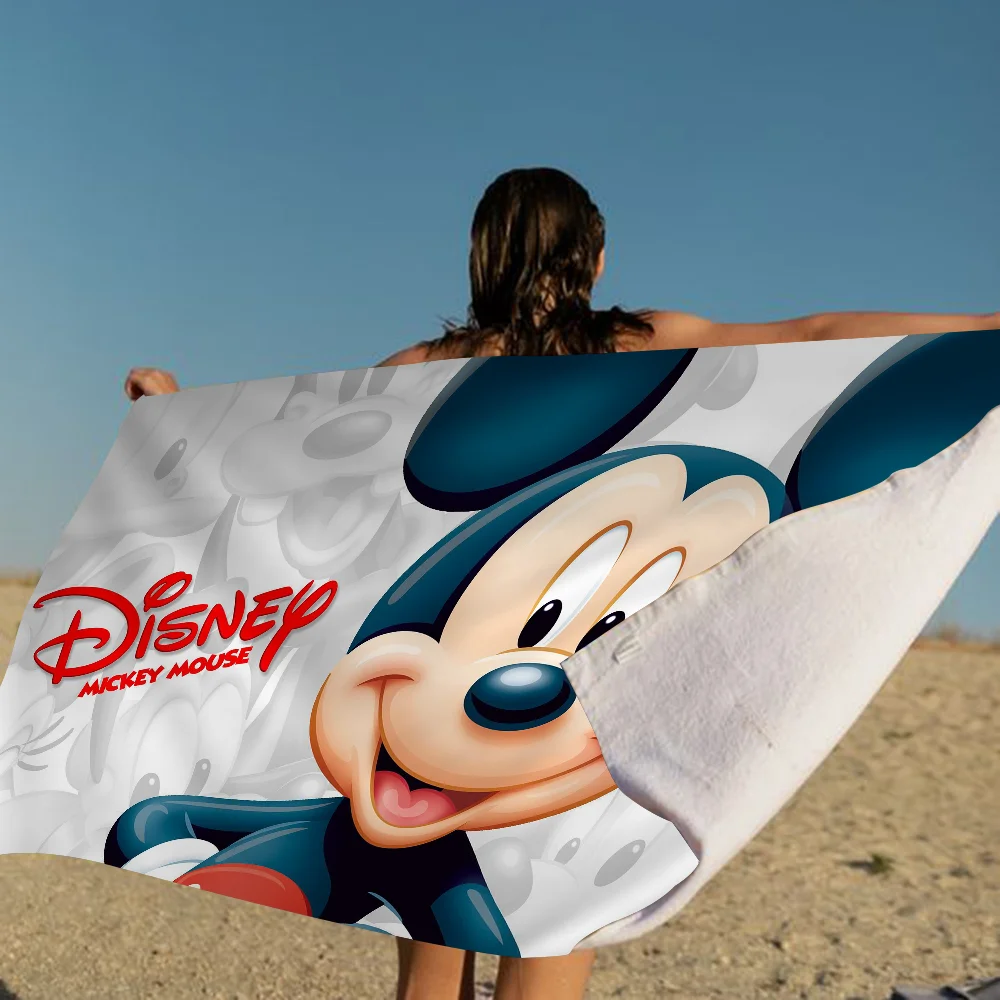 Cute M-Mickey Mouse Microfiber Blanket Quick Drying Beach Towels Oversized Printing Super Absorbent Pool Towel Blanket 2
