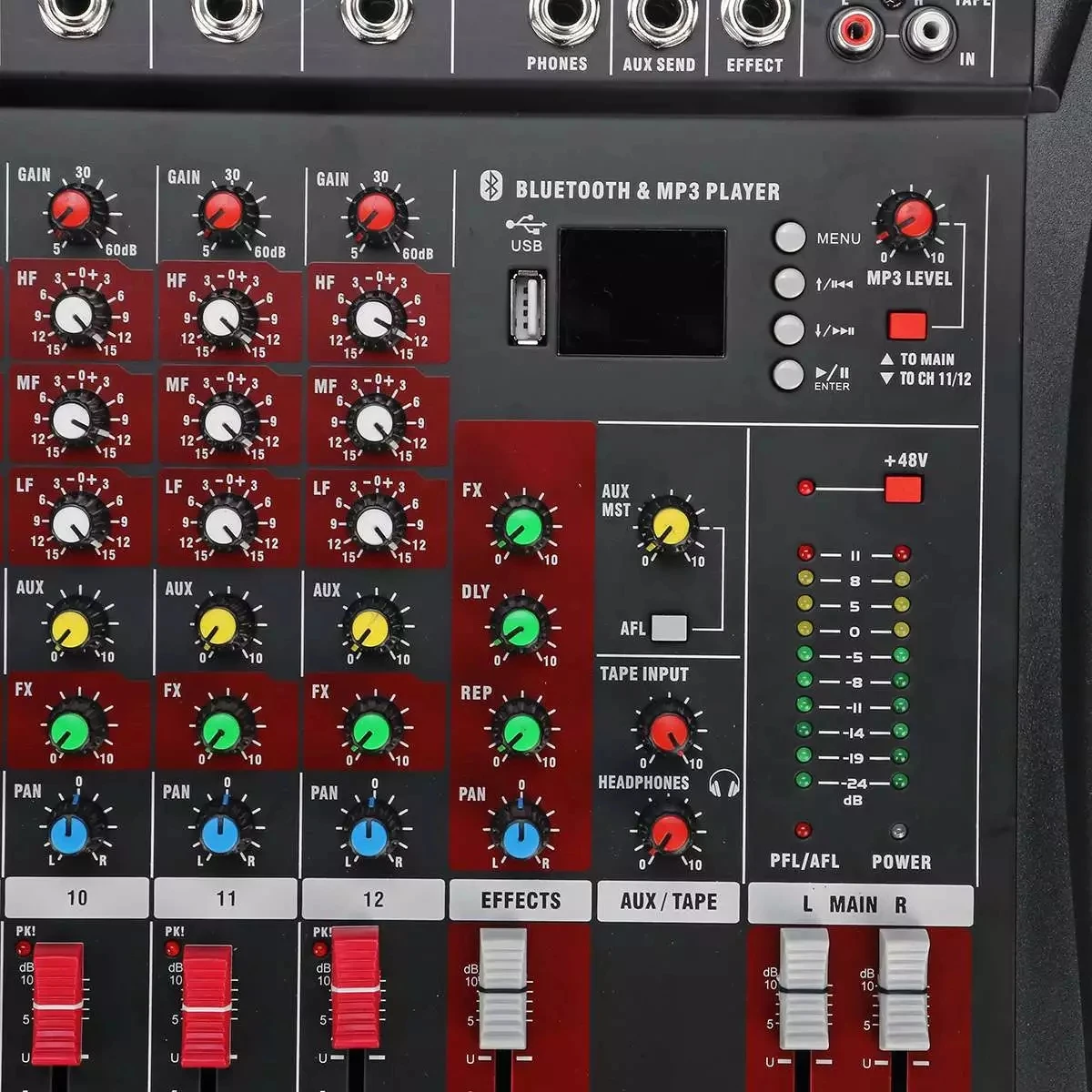 CT-120L 하이 퀄리티 DJ 장비, 12 채널 독립 스테레오 녹음 기능, 녹음용 라이브 오디오 믹서 콘솔