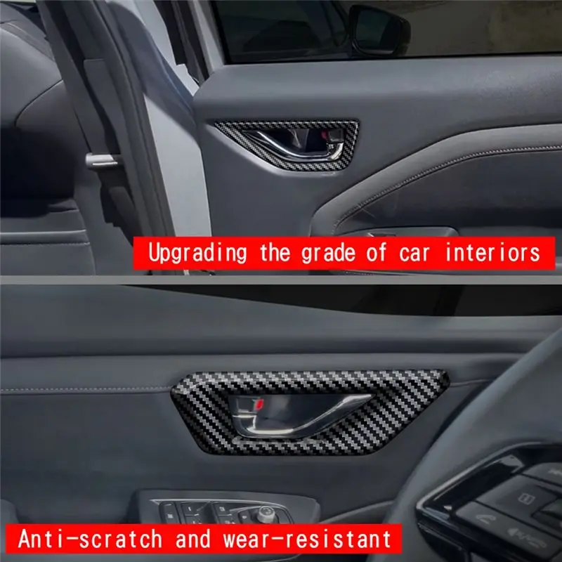 A73Q-Car 내부 당김 손잡이 트림 커버 스티커 스바루 포레스터 2025 자동차 인테리어 액세서리 탄소 섬유